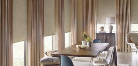 cortinas de tela beige